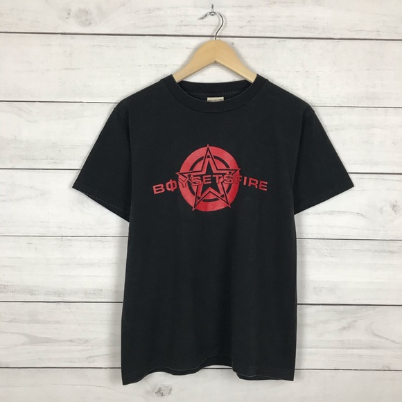 Vintage Tops - Vintage 1990s Boysetsfire Rock Band Single Stitch T-Shirt